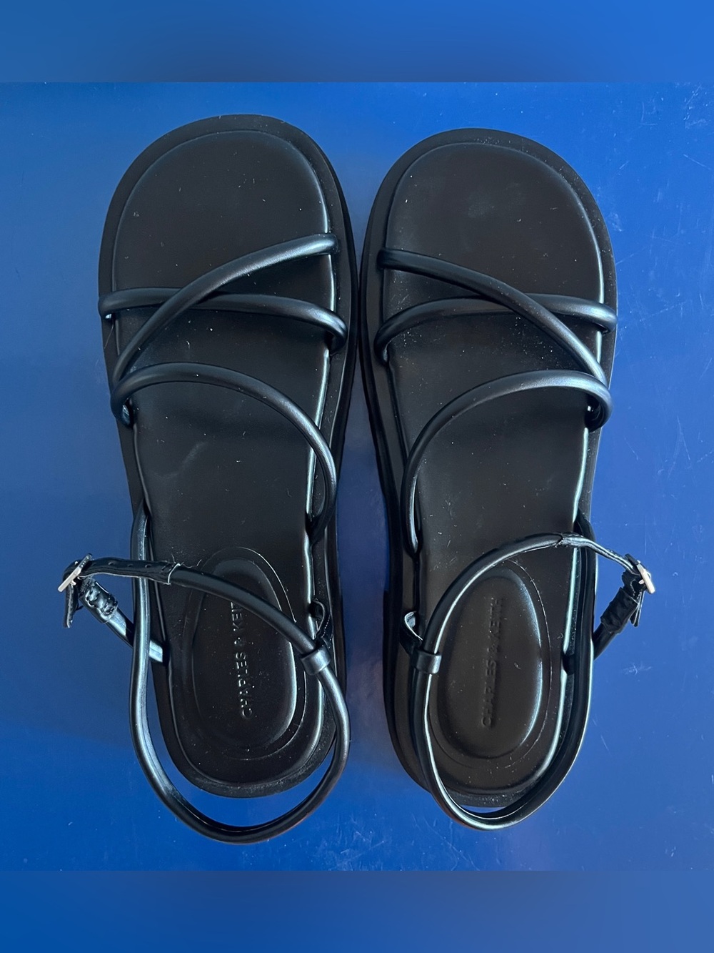 Charles & Keith platform sandals featuring slender tubular straps size 8.5 (39)